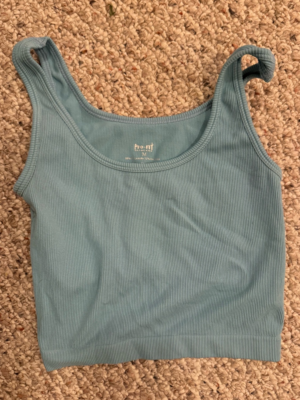 Blue cropped tank top